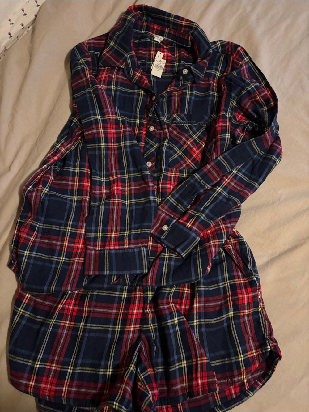Aerie Plaid Pajama Set - Navy & Red